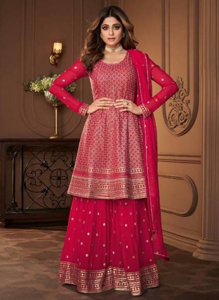 Pink Colour AASHIRWAD HEROINE Heavy Designer Fancy Wedding Wear Sharara Suit Collection 8694